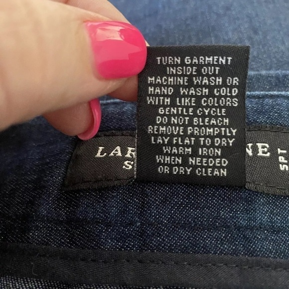 Larry Levine Layered Pleats Denim Skirt Womens Size 8 (1082) - Picture 4 of 4